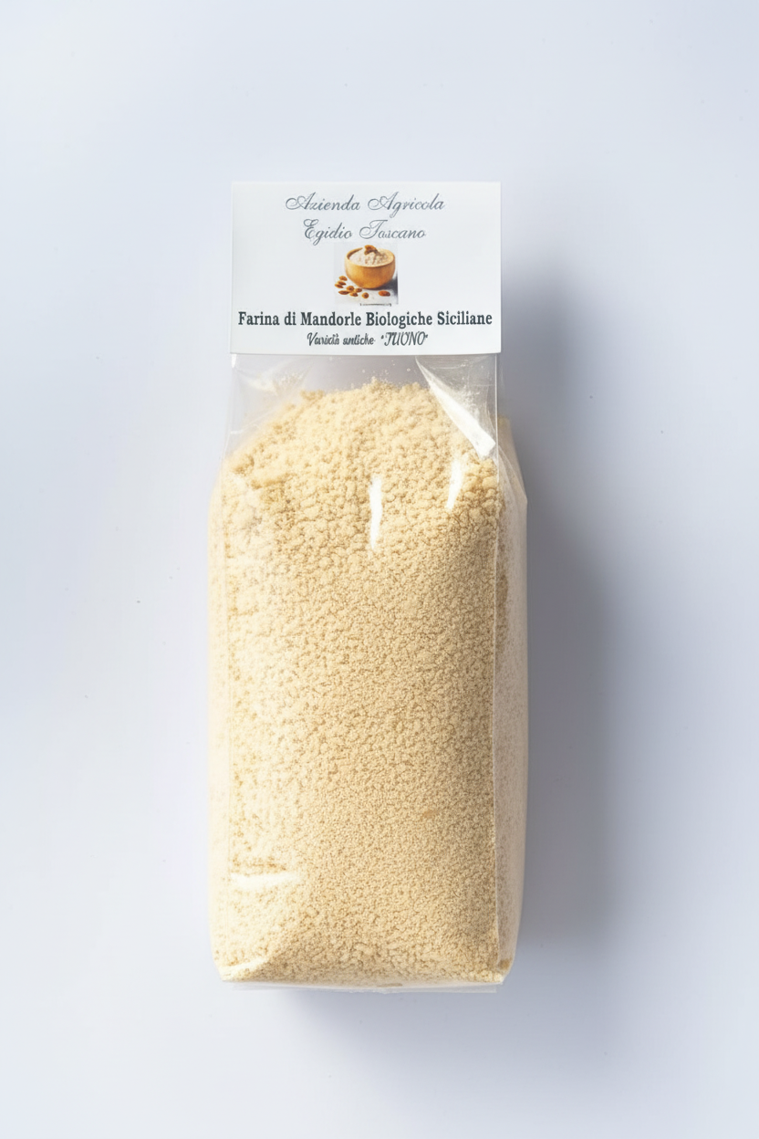farina di mandorle biologiche (egidio toscano, sicilia,enna)